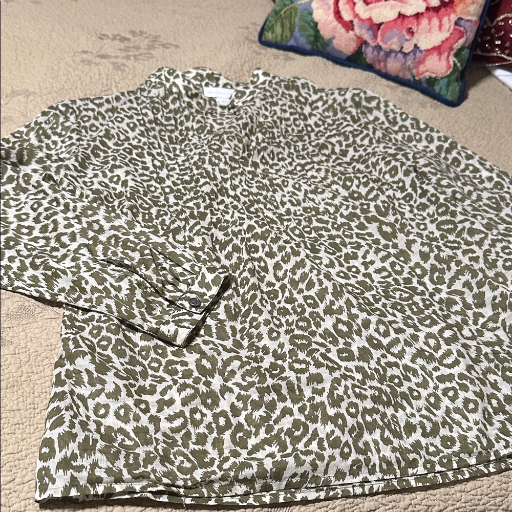 NWOT charter club Leopard Print Blouse size 4